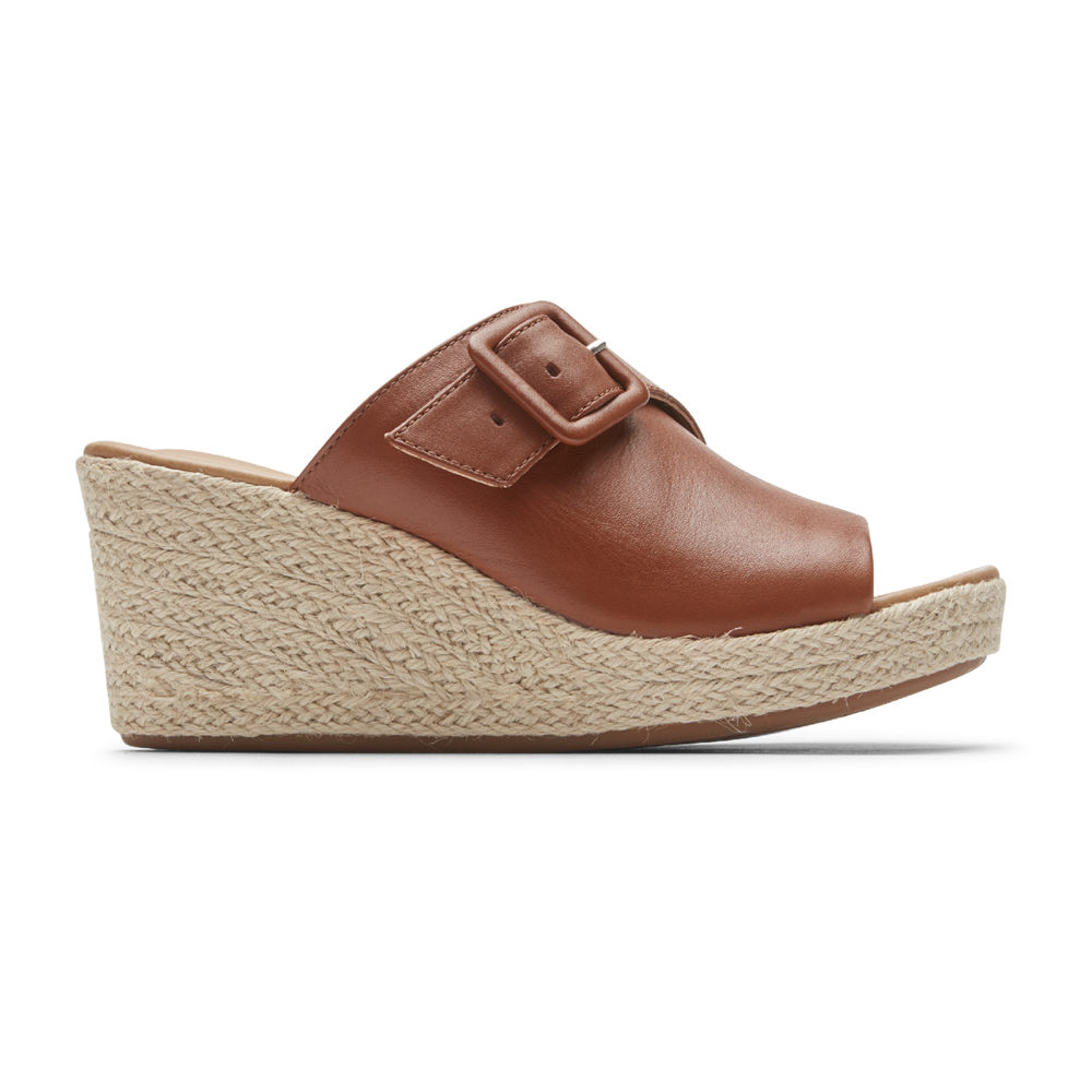 Sandalias Rockport Mujer Mexico - Lyla Buckle Marrom - BZMDI2085